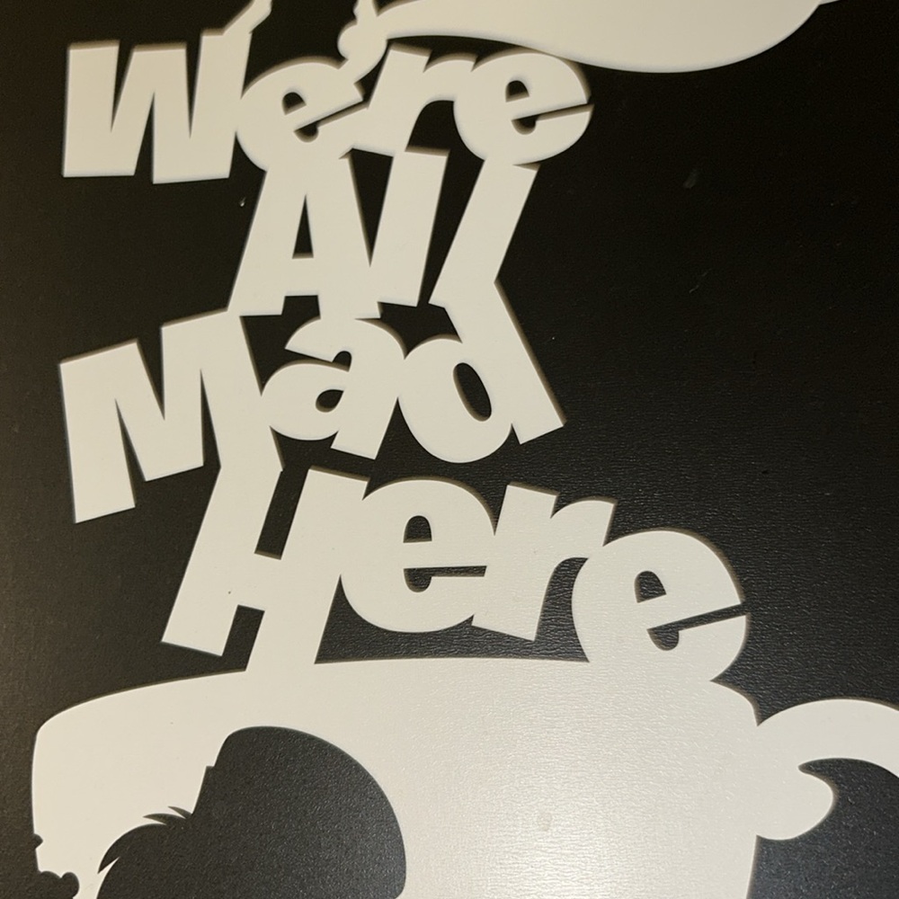 HPšBlack and White Wall Art - We're All Mad Here Alice in Wonderlandd - Picture 4 of 5
